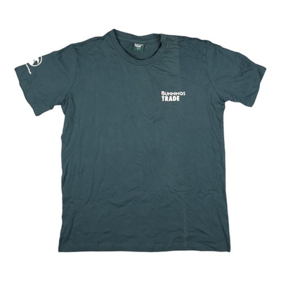 #ad #ad Bunnings Trade Shirt Mens LARGE Green short sleeve cotton crew neck Size L AU $29.88