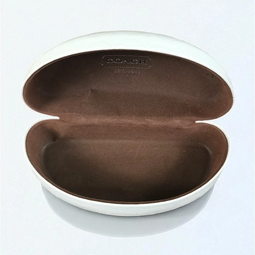 Estuche para gafas de sol COACH rígido con cubierta marfil/marrón firma C grande de viaje elegante Foto 2 de 4