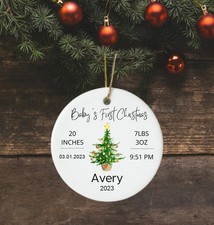 Baby's First Christmas Ornament , Personalized Baby Christmas Ornament, Custo...