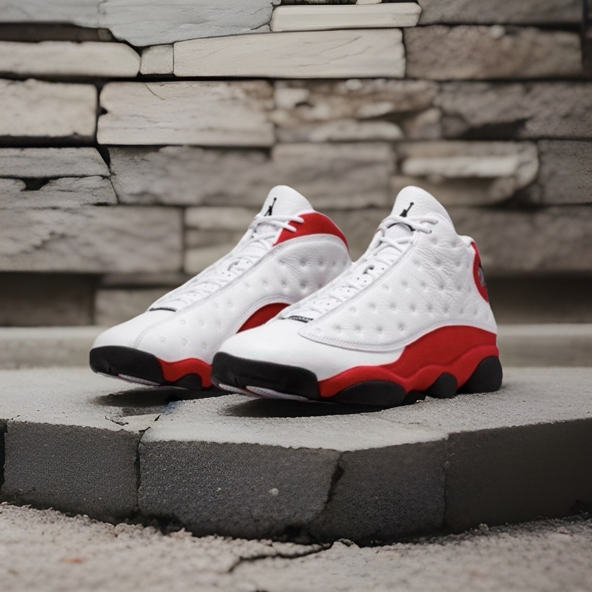 Jordan Air Jordan 13 White Red Black Lace Up Men's Athletic
