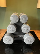 Pro Fitness dumbbell set With storage tree, 3 pairs of weights totaling 15.8 kg