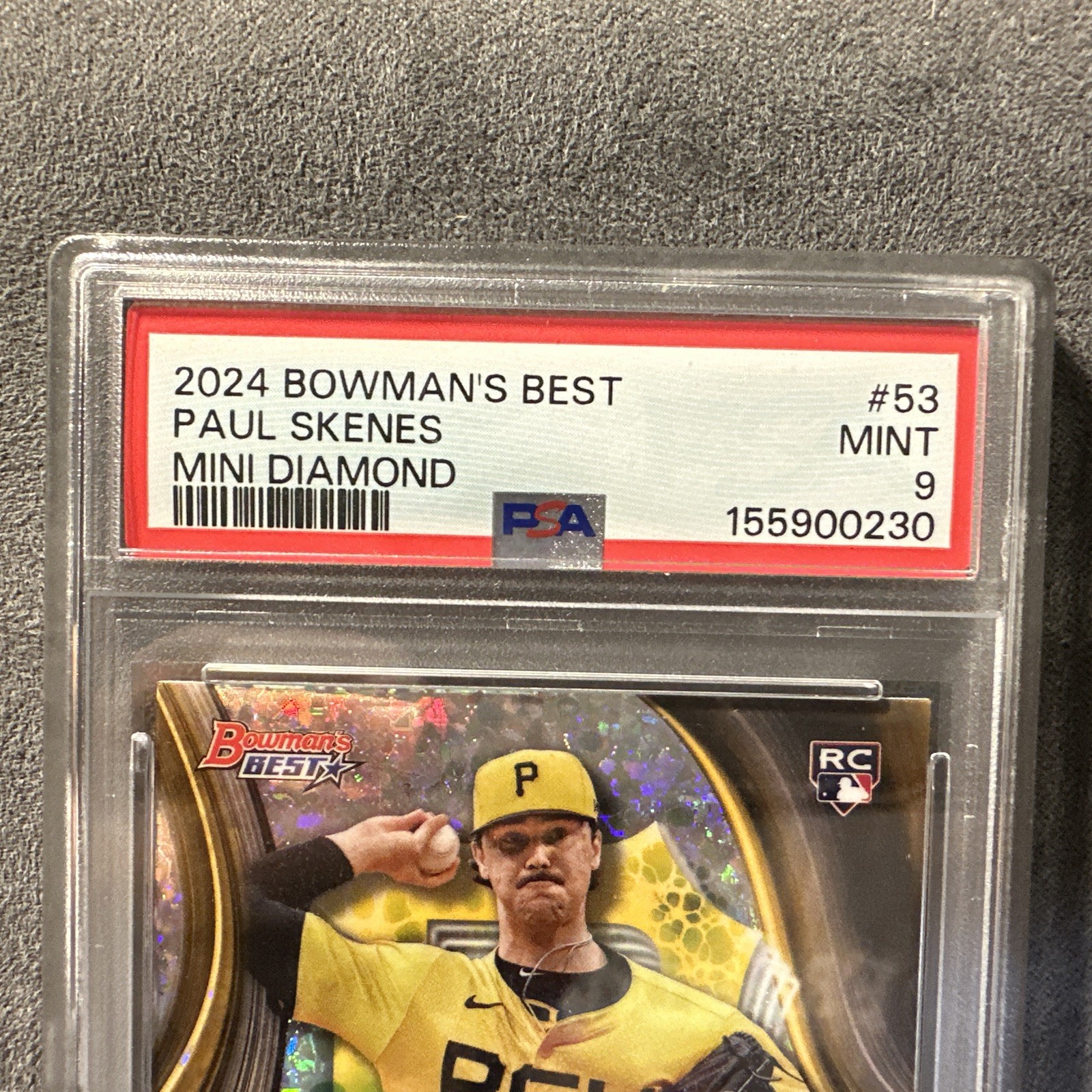 2024 Bowman's Best - Paul Skenes #53 Mini-Diamond Refractor /299 (RC) 🔥PSA 9🔥 view 3