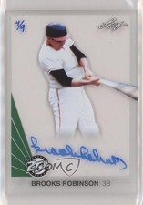 2015 Leaf 25th Baseball Pure Auto Green 4/9 Brooks Robinson #A-BR2 Auto HOF uk2