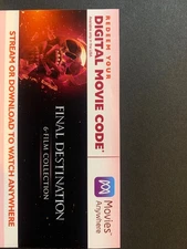 Final Destination 6-Film Collection Digital only no discs or case