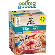 Quaker Instant Oatmeal Fruit & Cream Variety Pack, 1.05 oz, 40 Count – Assorted