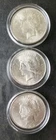Lot of Three 1923 $1 Peace Silver Dollars in Capsules