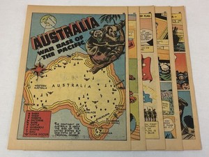 1942 nine page cartoon story~ AUSTRALIA - WAR BASE OF THE PACIFIC
