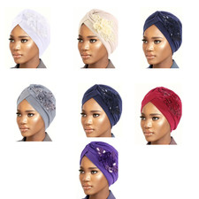 Flower Embroidery Elegant Turban Hats