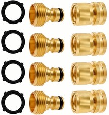 Garden Hose Quick Connector, 3/4 Inch GHT Thread Quick Connect Kit, 4 Sets So...