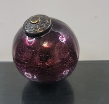 Purple Crackle Glass Round Ball Sphere Decoration Elegant Glass