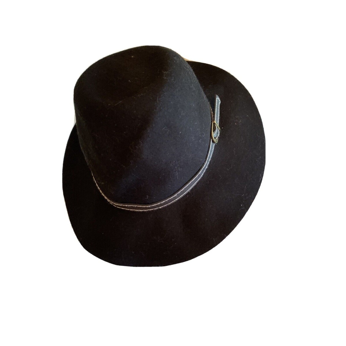 Madden Girl Black Wool Floppy Boho One Size Buckle Detail