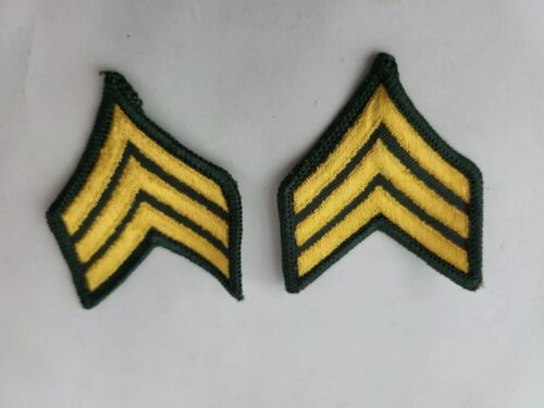 Sergeant (E5) US Army Rank Patch Pair, Vietnam Era... - Picture 1 of 4