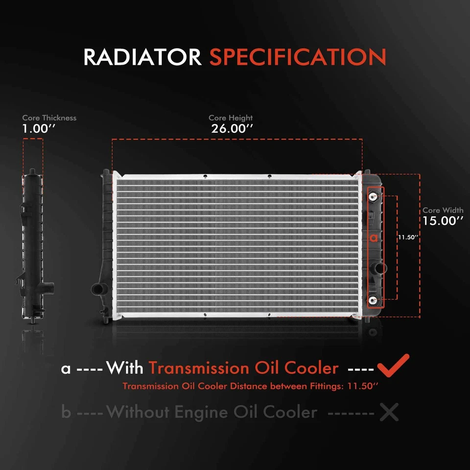 Kit de montaje de radiador y ventilador de refrigeración para Chevy Cavalier Pontiac Sunfire 2002-2005 Foto 2 de 4