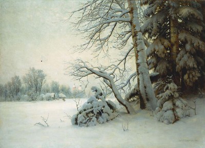 Gavriil Pavlovich Kondratenko ''Winter Morning'' Blue Artwork PAPER or CANVAS