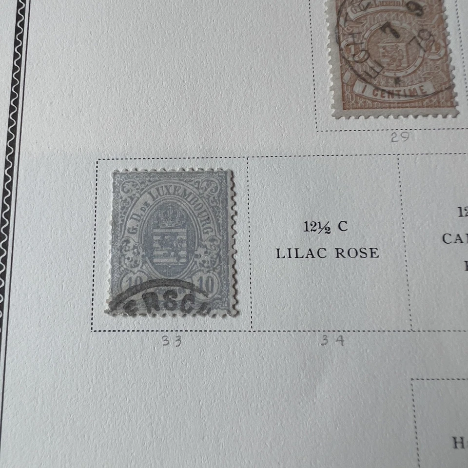 SELLOS DE LUXEMBURGO 1875-1882 LOTE USADO COMO NUEVO EN PÁGINA ÁLBUM PERFIN CON EXTRAS Foto 4 de 4