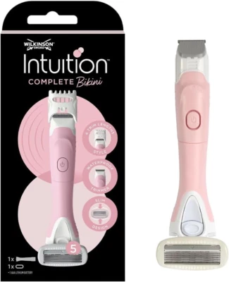 Wilkinson Sword Intuition Complete Bikini Razor & Trimmer for Women, 5 Blade