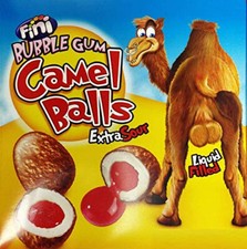 Bolas de goma de mascar Fini Camel - Paquete de 24 - Extra agrias - Llenas de líquido