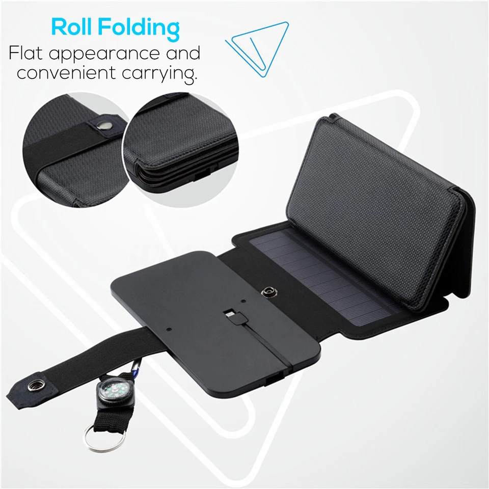 Portable Solar Power Bank Mobile Phone Charger Panel Camping Waterproof Outdoor - Image 4 of 4