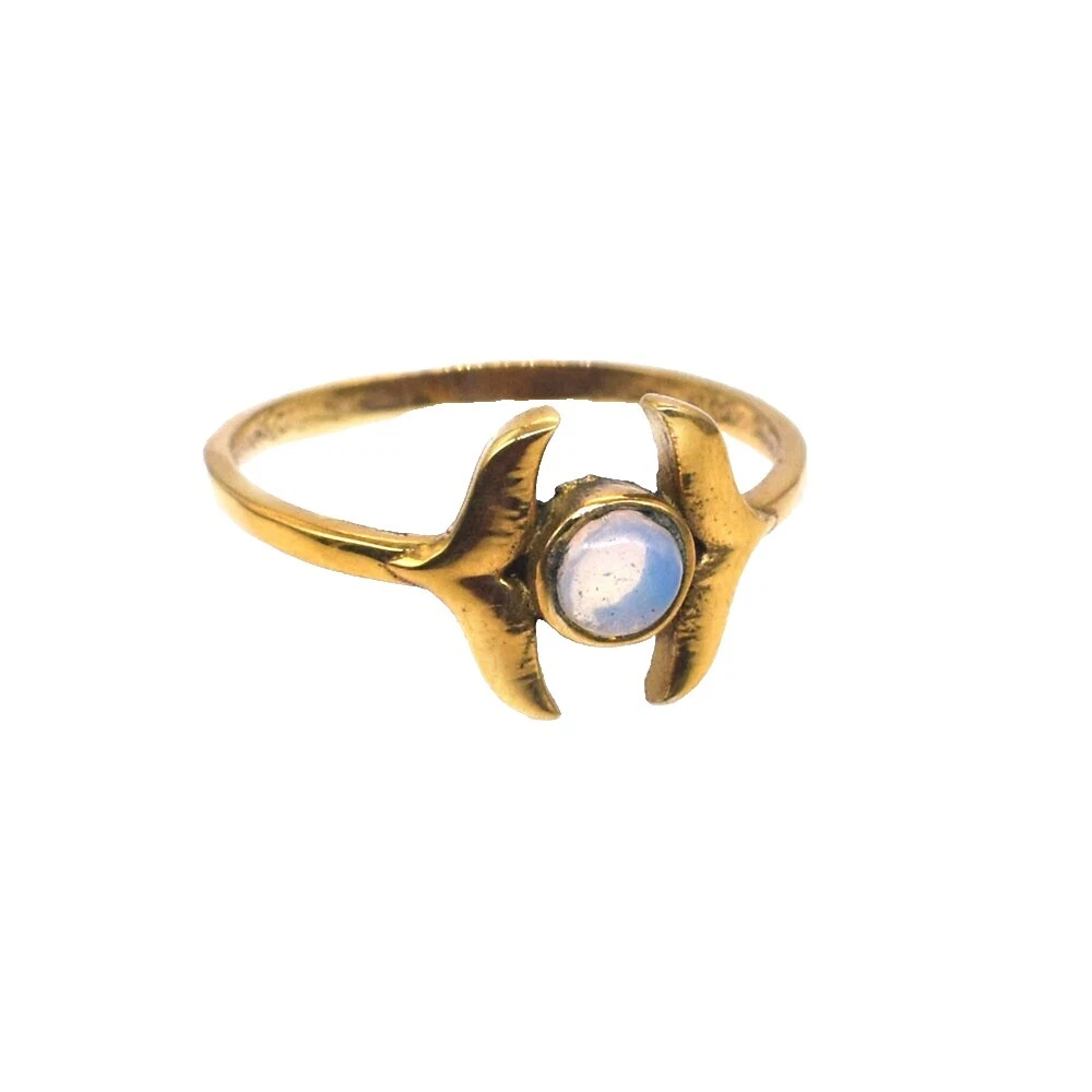 OPALITA anillo de latón chapado Anillos de moda 7