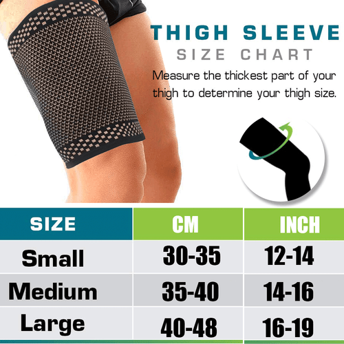 Copper Thigh Leg Support Hamstring Quadriceps Wrap Groin Quad Braces Compression - Picture 2 of 14