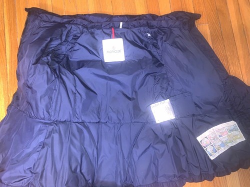 Authentic Moncler Kids Girls Dark blue 8 Years 130 cm Puffer Down Jacket w/ belt - Picture 9 of 12