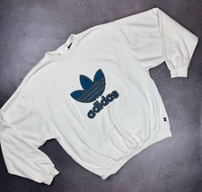 Adidas Originals Vintage Big Logo White Sweatshirt Size L D8