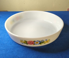 Pyrex Torta/Flan/Cottage Piatto Rotondo Vetro Latte Grande 10'/Largo 2' Vintage