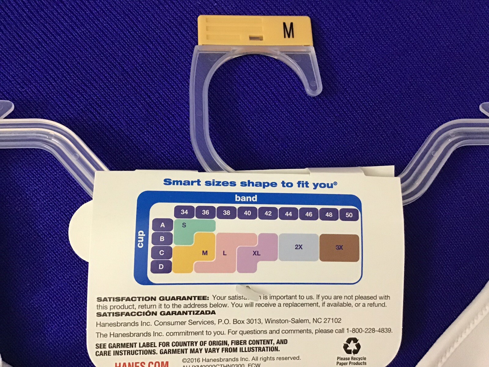 NWT Hanes G507 Wire Free XTemp Flex Fit Wire Free Wicking Bra Sz M