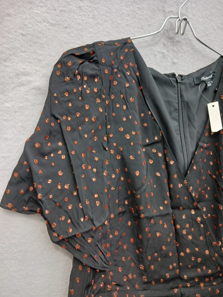 Madewell Mujer Envolvente Mini 14 Verde Oscuro Lunares Manga Corta Foto 4 de 4