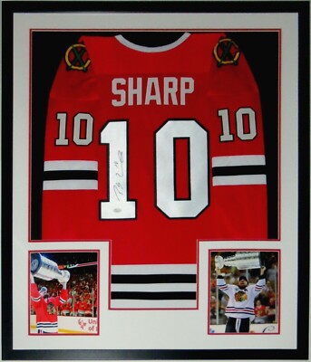 PATRICK SHARP AUTOGRAPHED BLACKHAWKS JERSEY JSA