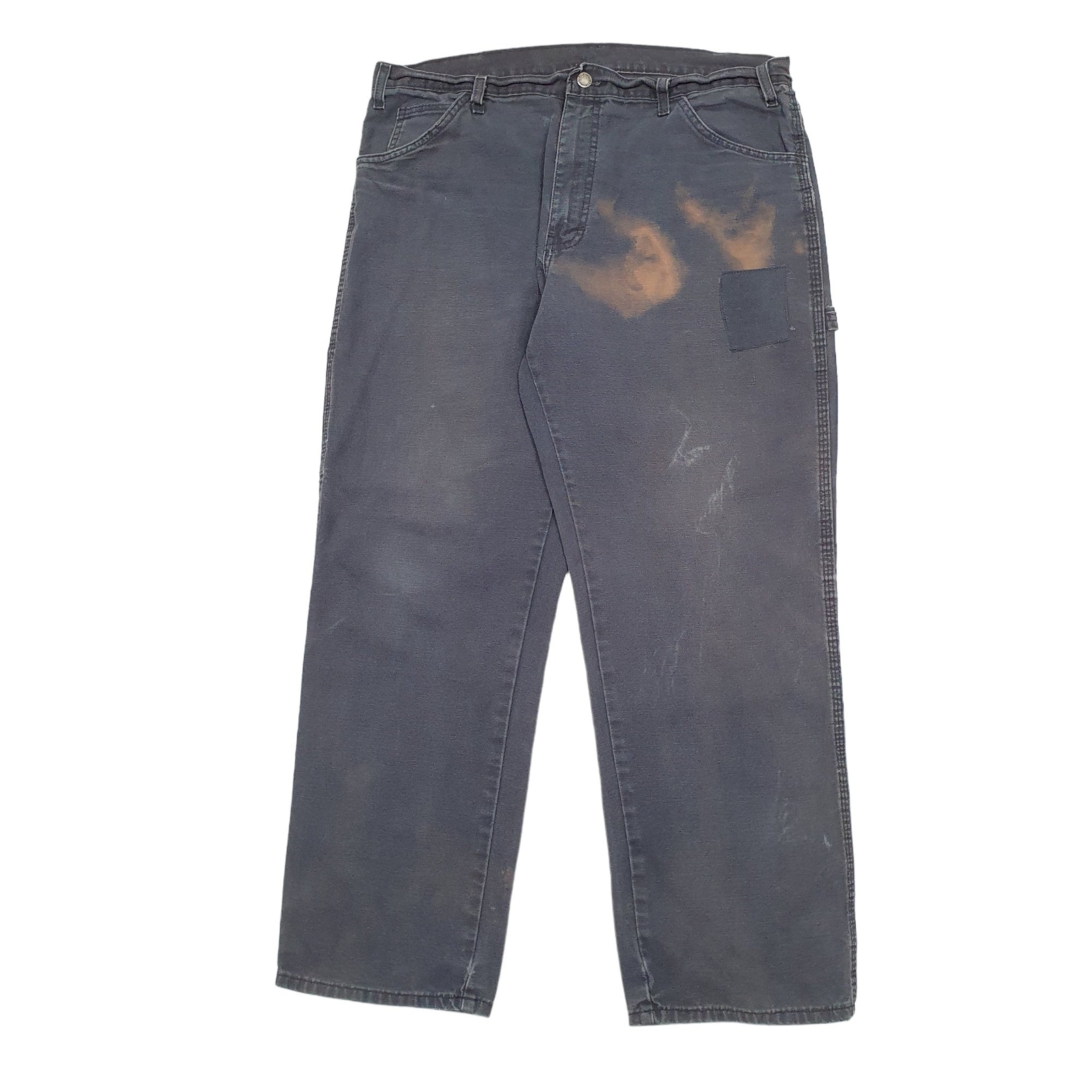 DICKIES Carpenter Workwear Trousers Cotton Black Mens W38 L30 image 2