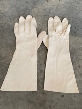 Vintage Grandoe Gloves Cream White Mid Length Cotton Size 6.5