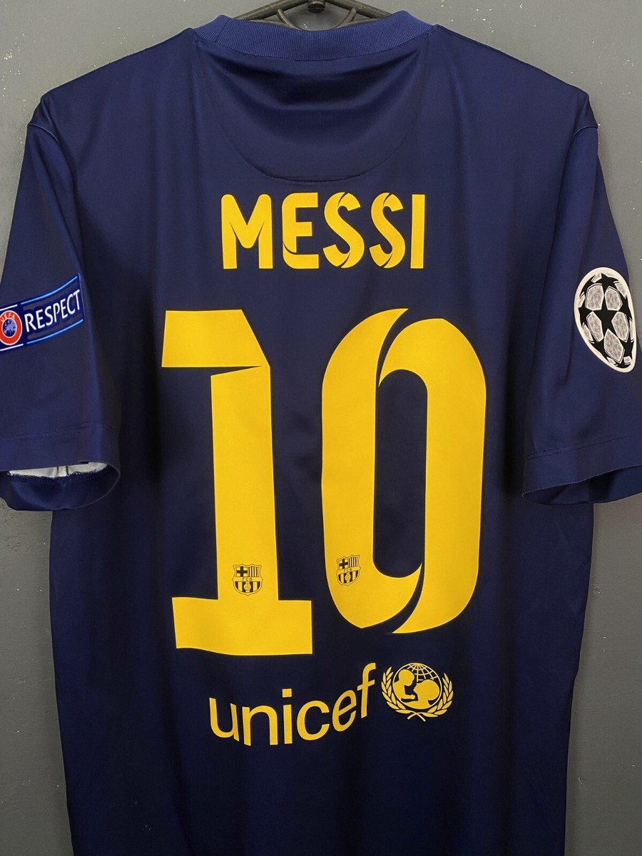 LEO MESSI MEN'S FC BARCELONA 2014/2015 UEFA SOCCER FOOTBALL SHIRT