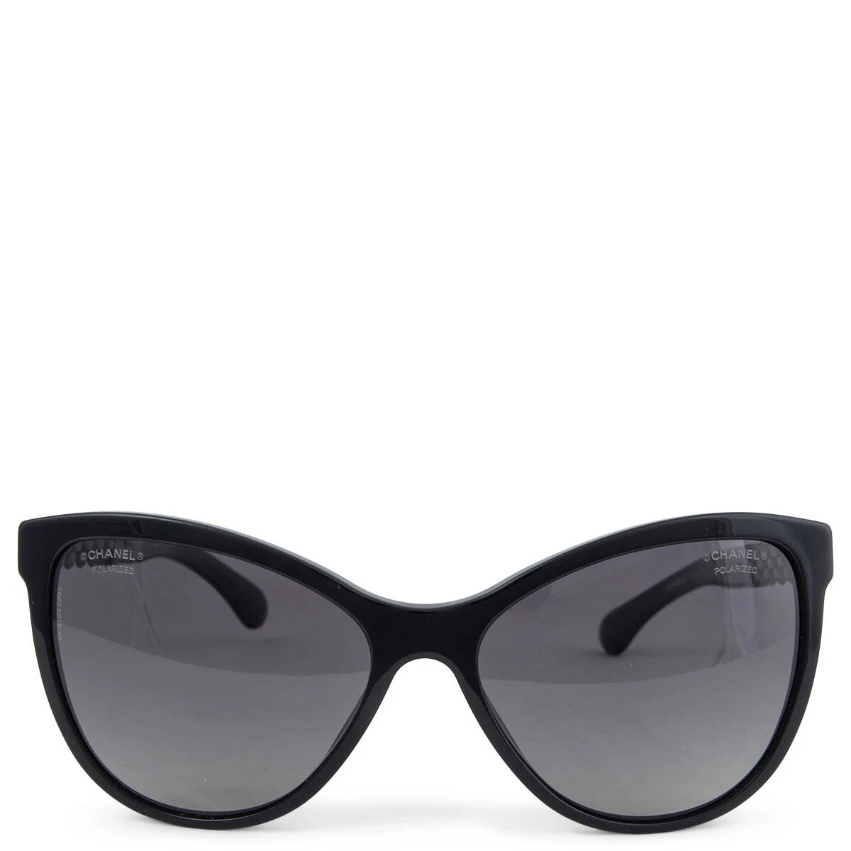 66115 auth CHANEL black 5326 CHAIN CAT EYE Sunglasses