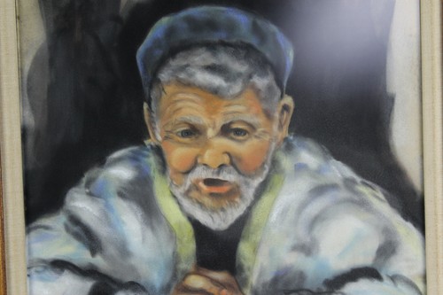 Gebetvoller jüdischer Rabbi Mid-Century (1960-1970) Original Gemälde von Aaron Leib - Bild 11 von 12