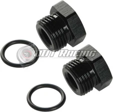 -8AN ORB Hex Head Block Off Port Plug with O-Ring, Black AN8 AN Fitting (2 Pack)