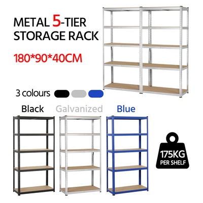 Heavy Duty Metal 5 Tier Garage Shelving Unit Shed Storage Shelves Boltless Rack