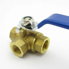 1/4" 3/8" 1/2" 3/4" 1" BSP Female Thread Full Port L-Port 3 Way Brass Ball Valve