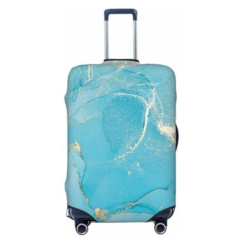 Teal Turquoise Marble Luggage Suitcase S (Fit 18-21 Inch Luggage) Marble #06