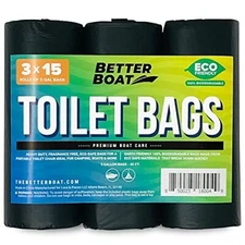 Better Boat 45 Portable Toilet Bags for Camping Boating Outdoors 100% 