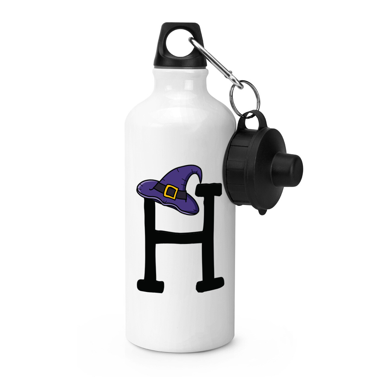 Letter H Witches Wizard Hat Sports Water Bottle Funny Witch Halloween Alphabet