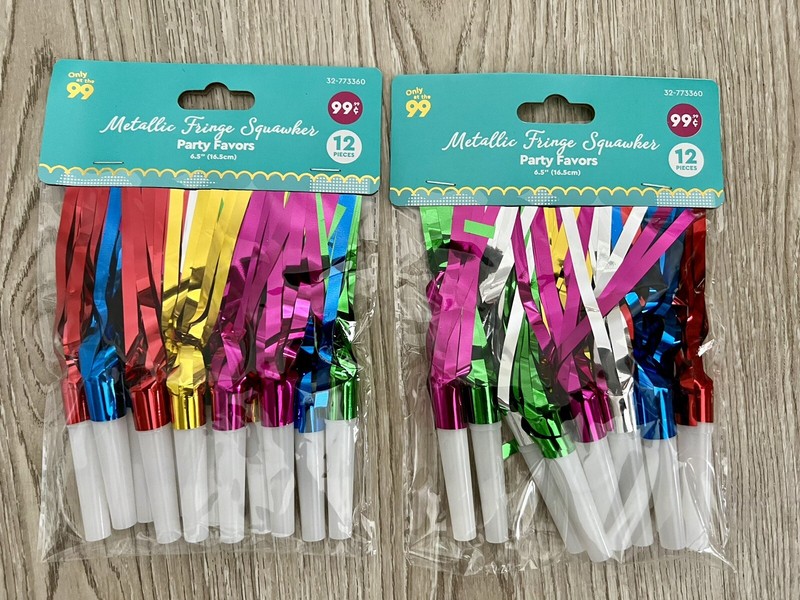 Metallic Fringe Squawkers For Party, Birthday, Or Any Occassion - 24 Pieces