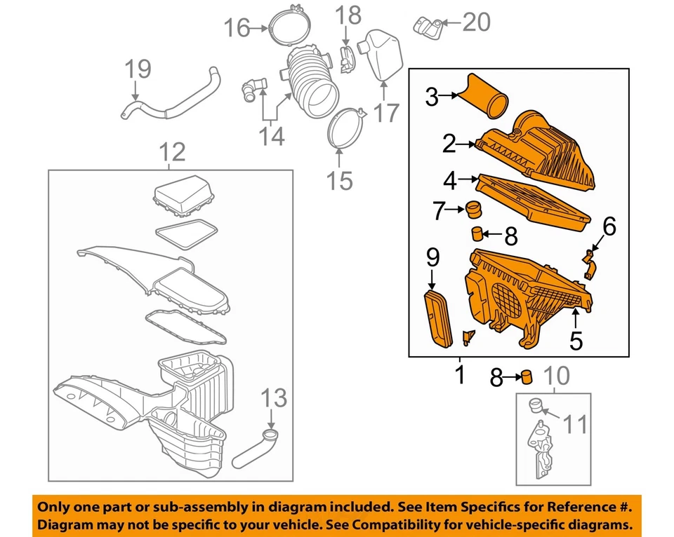Conjunto de filtro de aire usado se adapta a: Kia Cadenza 2015 3,3 grado A Foto 3 de 4
