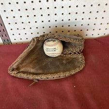 Vintage Wilson 547 Leather Baseball Glove Made In USA W/Ball