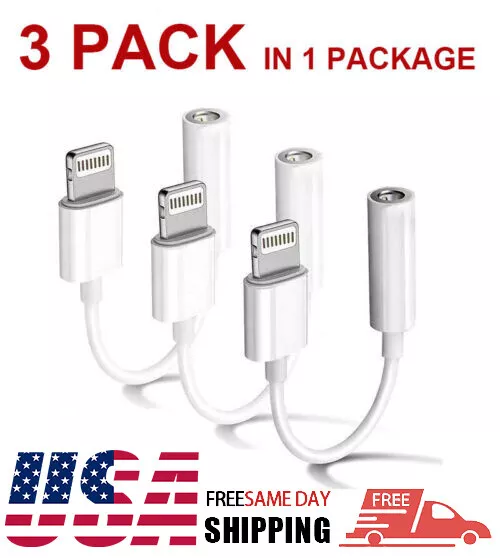For iPhone Headphone Adapter Jack 8 Pin to 3.5mm Aux Cord Dongle