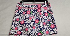 Vintage Blue White Pink Floral Print Lilly Pulitzer Skort Size 10