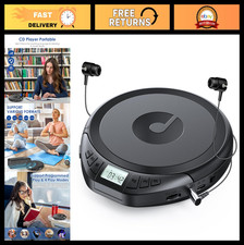 Portable CD Player with Earphones, Anti-Skip Shockproof, LCD Display, PROG Memor