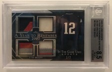 2020 LEAF TOM BRADY HUGE QUAD PATCH RELIC 2007 MVP SEASON SSP BGS #1/2 4 COLORS+