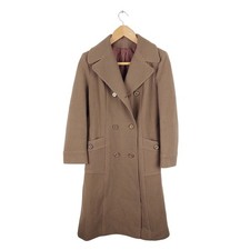 Snugkoat Vintage Women's Brown Wool Double Breasted Overcoat Size 12