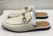 Gucci Princetown Loafer Mule Horsebit Jordaan Leather White 36 EU 6 US BB50